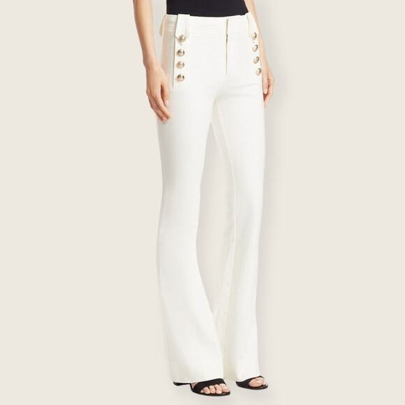 NWOT | Derek Lam 10 Crosby | Robertson Flare Trousers | White/Gold | Size 18 - Picture 1 of 16